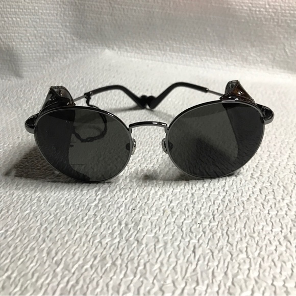 Moncler ML0182 Blazon Gunmetal Round Metal Frame Sunglasses Italy Polarized - Picture 14 of 15